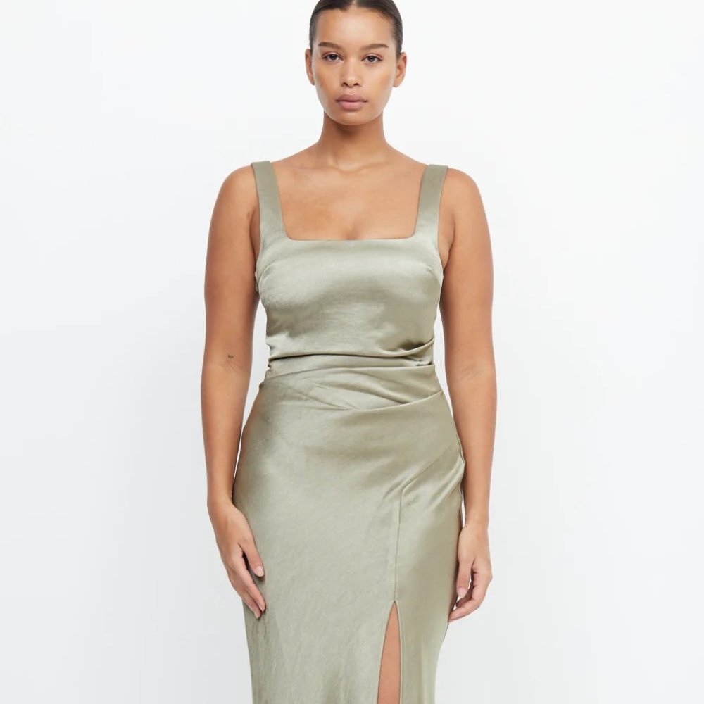 Bec & Bridge The Dreamer Square Neck Dress in Sage